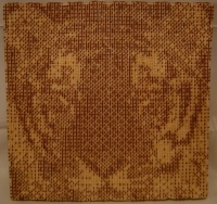 Matchpicture Tiger, a picture made of matches